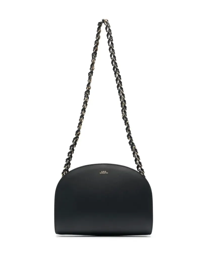 A.P.C. Demi Lune Schultertasche in Schwarz