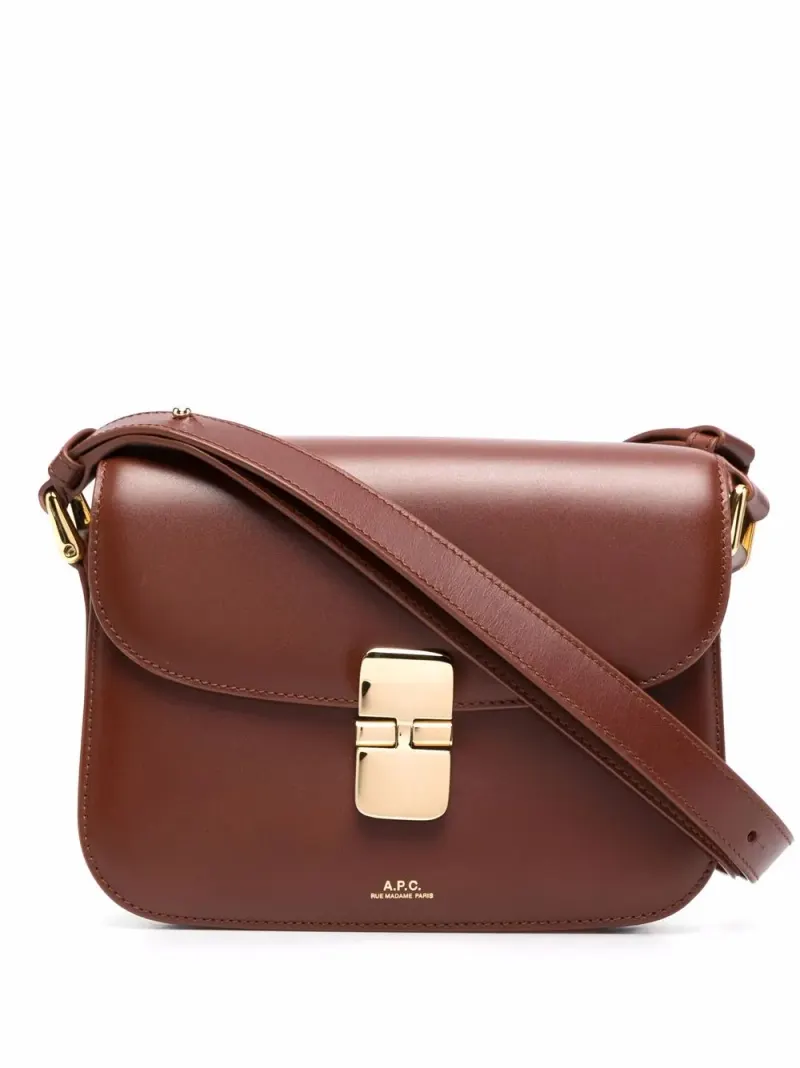 A.P.C. Kleine Grace Schultertasche in Braun