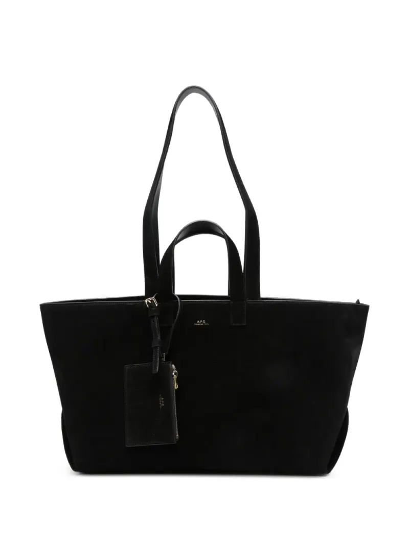 A.P.C. Le Drummer Tote Bag aus Wildleder in Schwarz Wildleder-Leder
