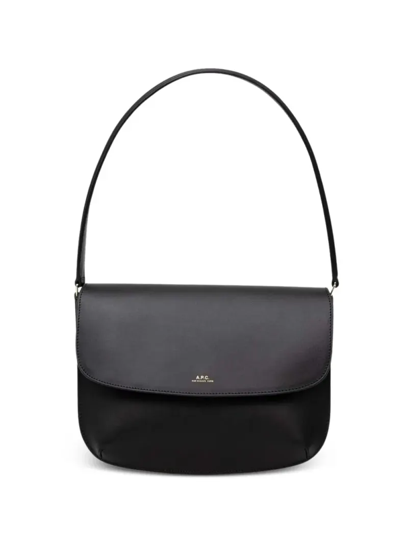 A.P.C. logo-lettering shoulder bag in Schwarz