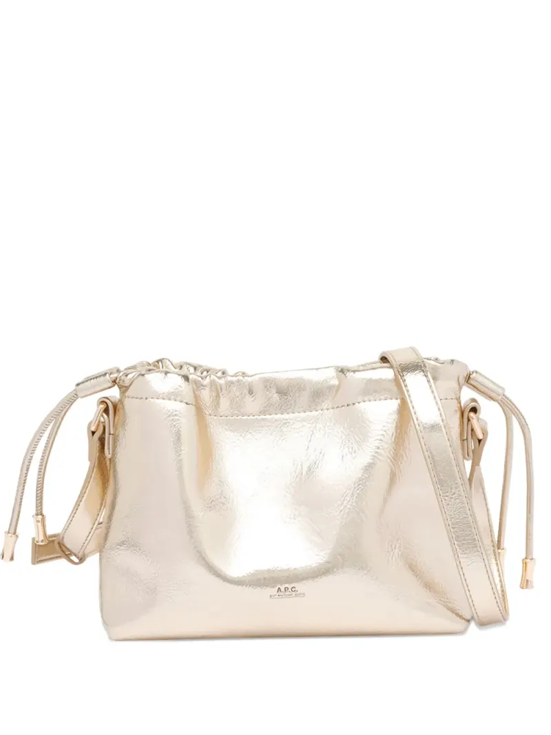 A.P.C. Mini Ninon Schultertasche mit Kordelzug Mini in Gold