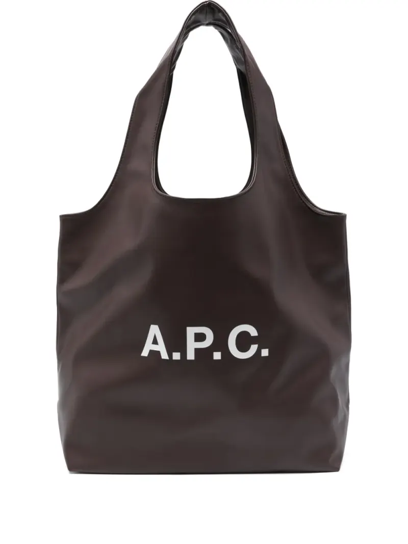 A.P.C. Ninon Tote Bag mit Logo-Schild in Braun