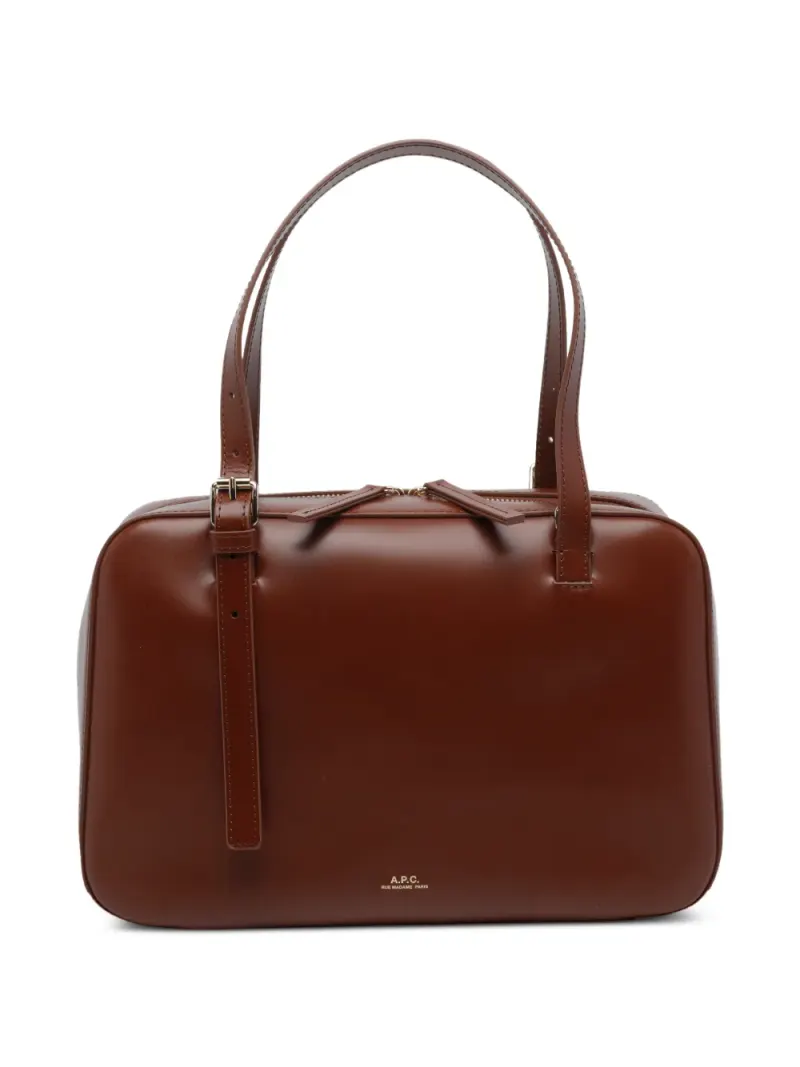 A.P.C. Virginnie Box Schultertasche mit Reißverschluss in Braun