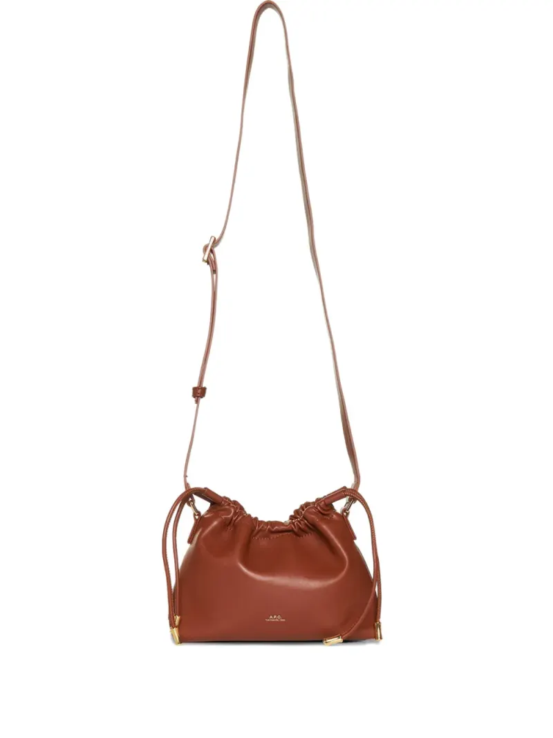 A.P.C. Mini Schultertasche mit Kordelzug Mini in Braun