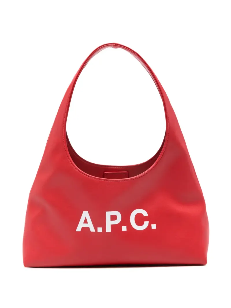 A.P.C. Schultertasche mit Logo-Print in Rot