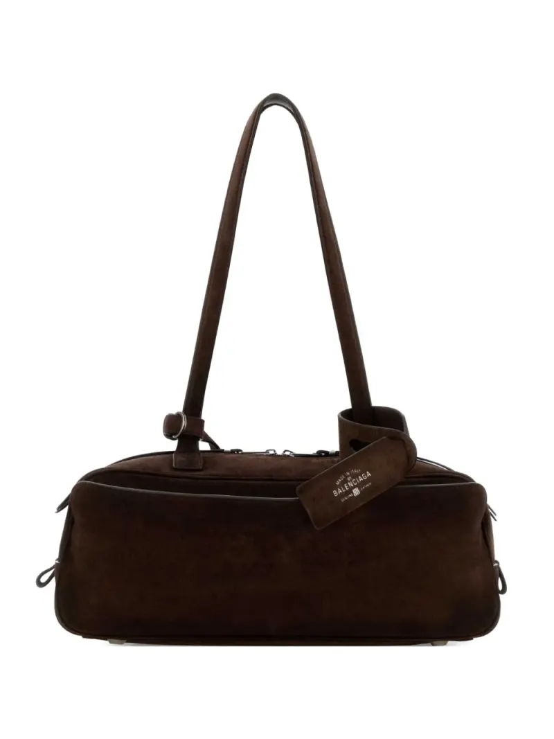 Balenciaga Kleine Carrie Schultertasche in Braun