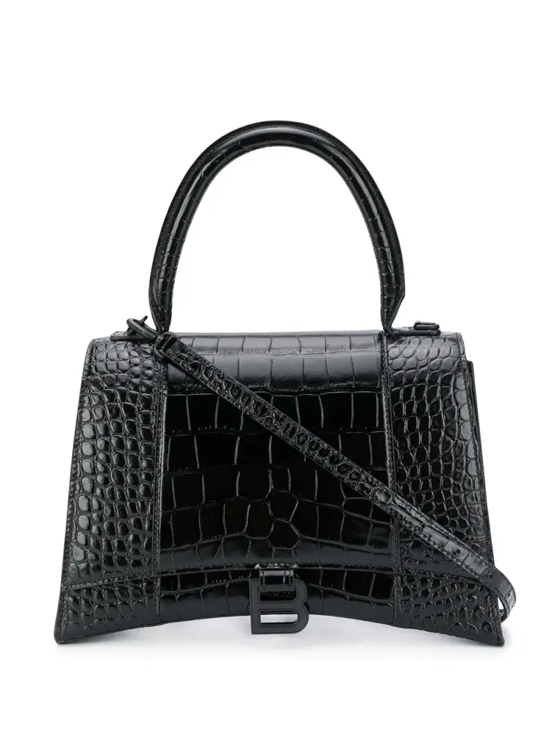 Balenciaga Handtasche mit Kroko-Effekt in Schwarz