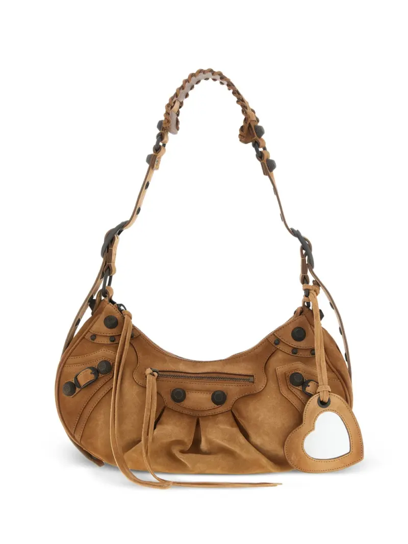 Balenciaga Kleine Le Cagole Schultertasche in Braun