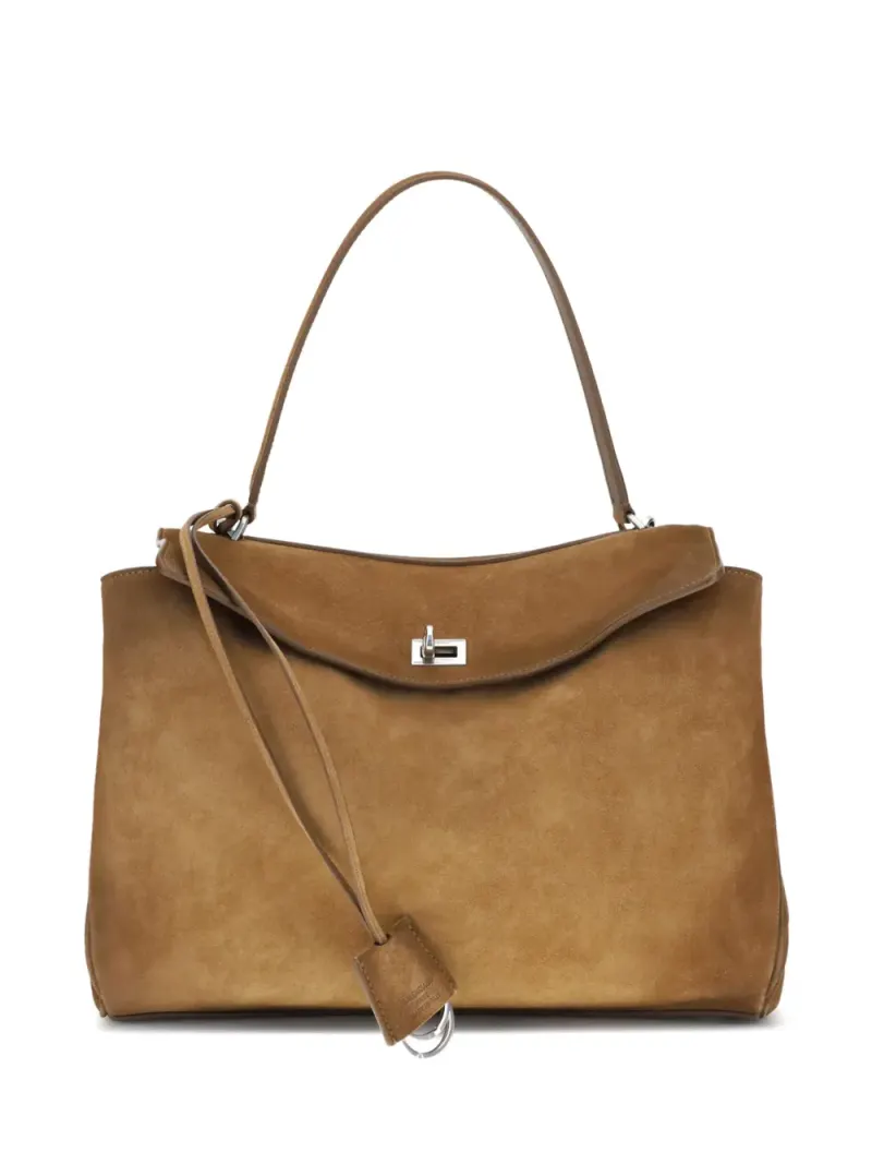 Balenciaga Mittelgroßer Rodeo Tote Bag aus Wildleder in Braun Wildleder-Leder