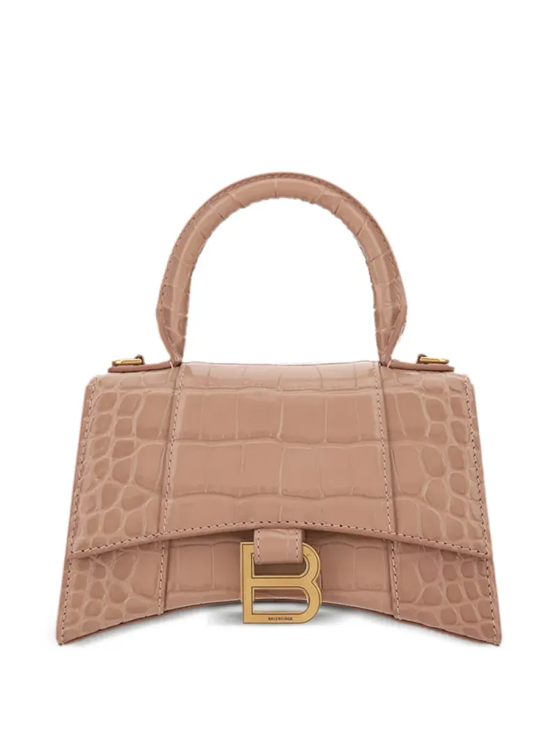 Balenciaga XS Hourglass Handtasche in Nude