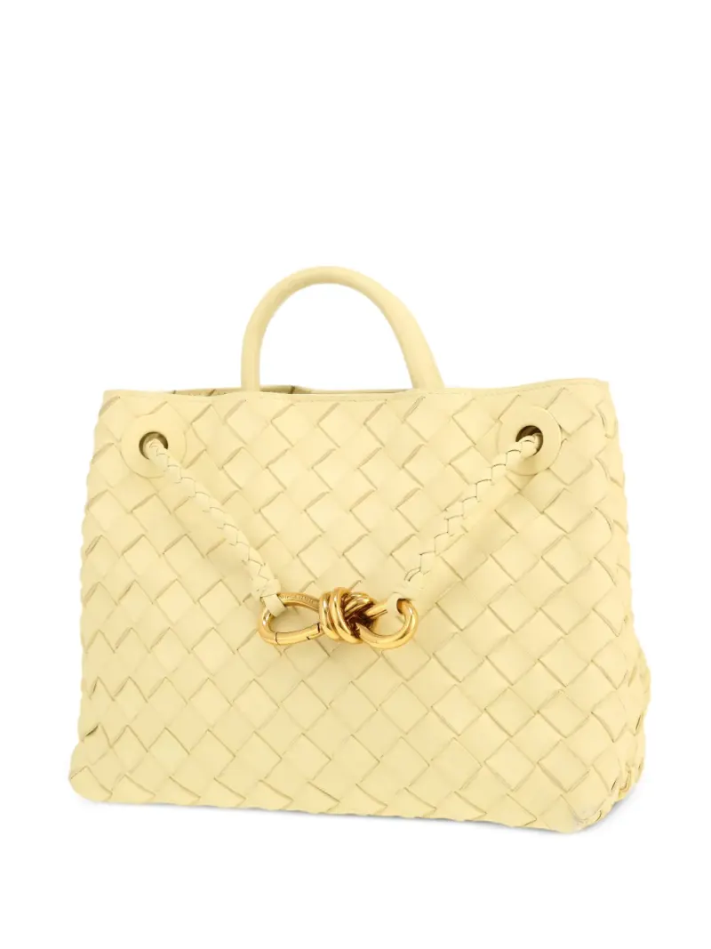 Bottega Veneta 2020 Andiamo Tote Bag mit Intrecciato-Muster in Nude Intrecciato-Leder