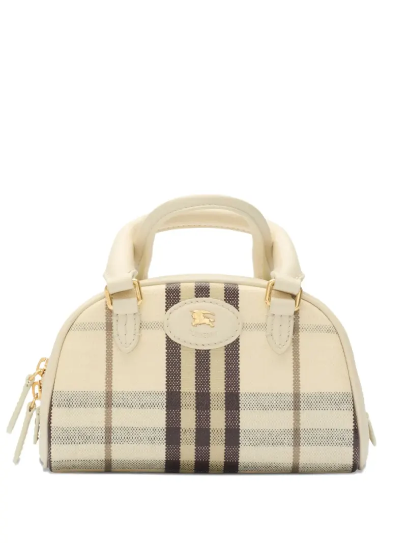 Burberry Bowling-Mini-Tote Bag mit Karomuster