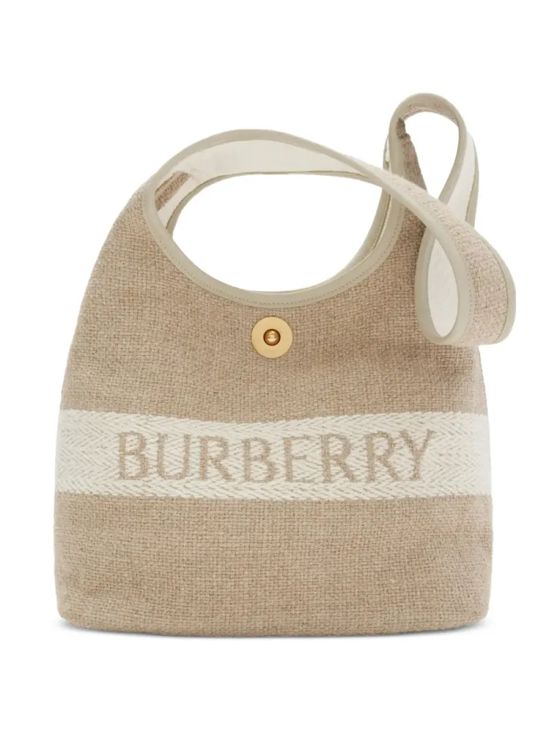 Burberry Kleine Canvas-Schultertasche mit Logo-Verzierung