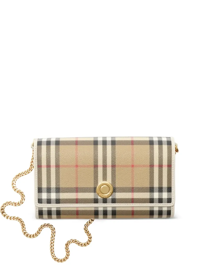 Burberry Check Portemonnaie mit Kettenriemen