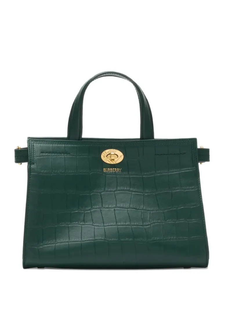 Burberry Mini Cotswolds Tote Bag mit Kroko-Effekt Mini in Grün