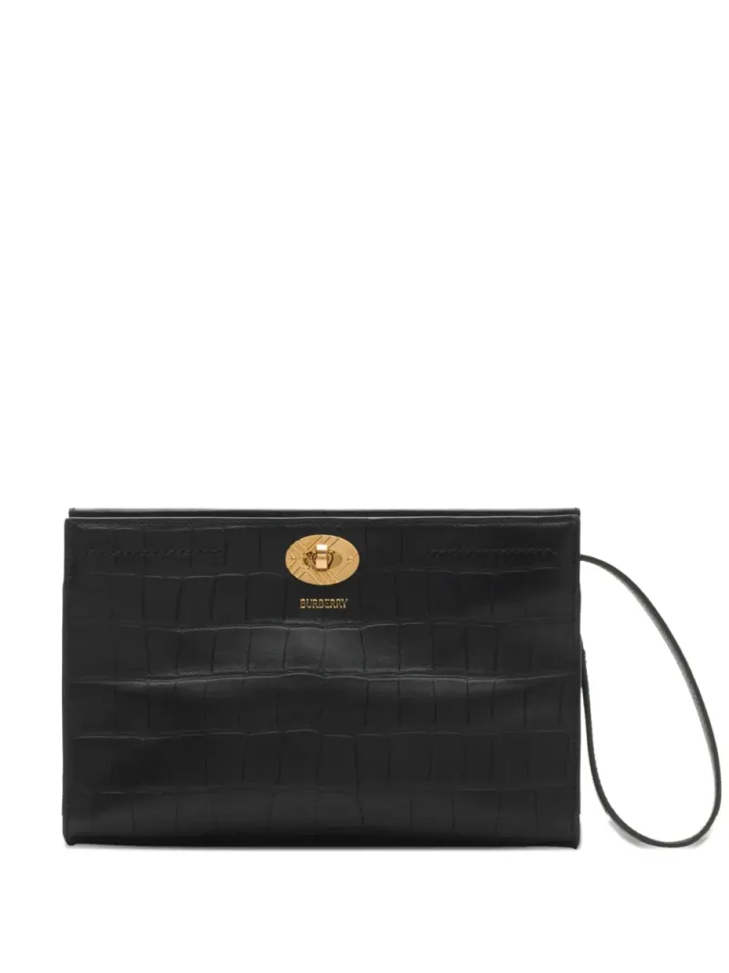 Burberry Cotswolds Schultertasche mit Kroko-Effekt