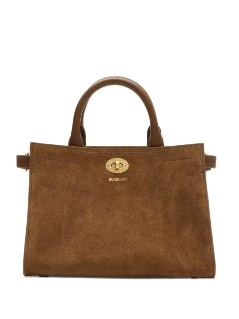 Burberry Mini Cotswolds Tote Bag mit Check-Gravur Mini in Braun