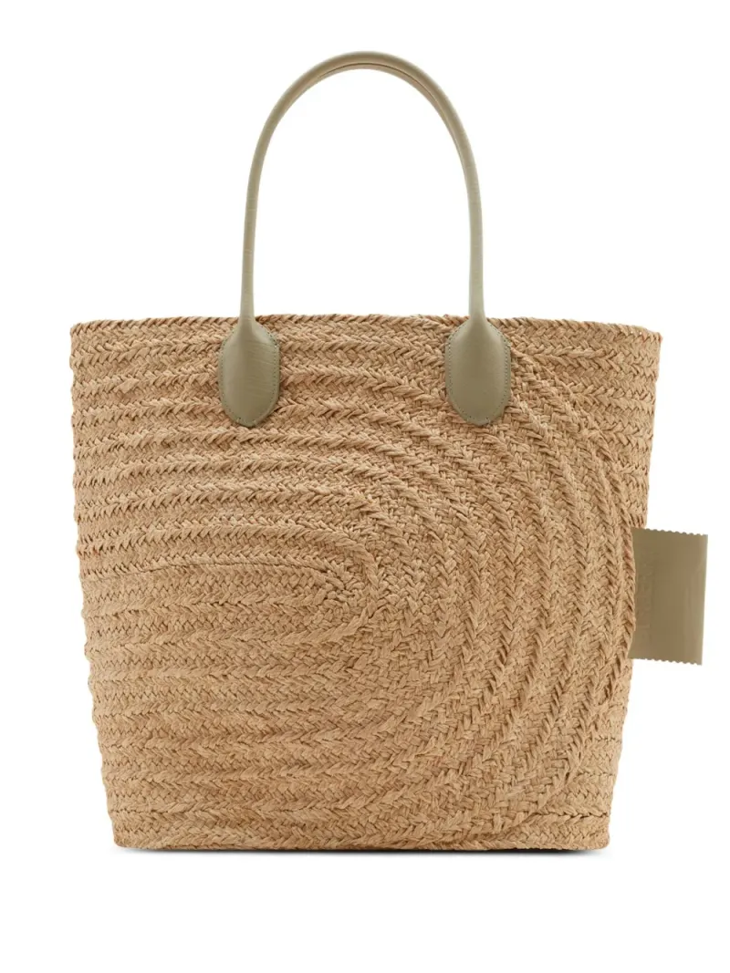 Burberry Handtasche aus gewebtem Bast in Nude