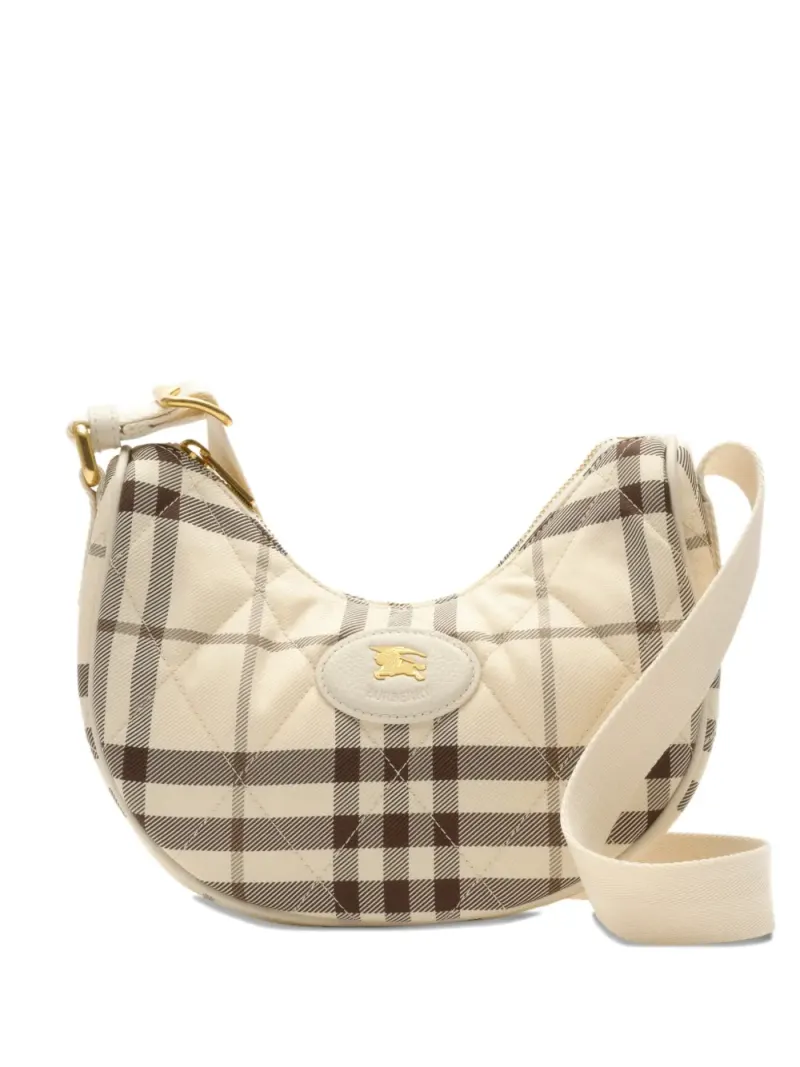 Burberry Karierte Umhängetasche mit Hufeisensteppung