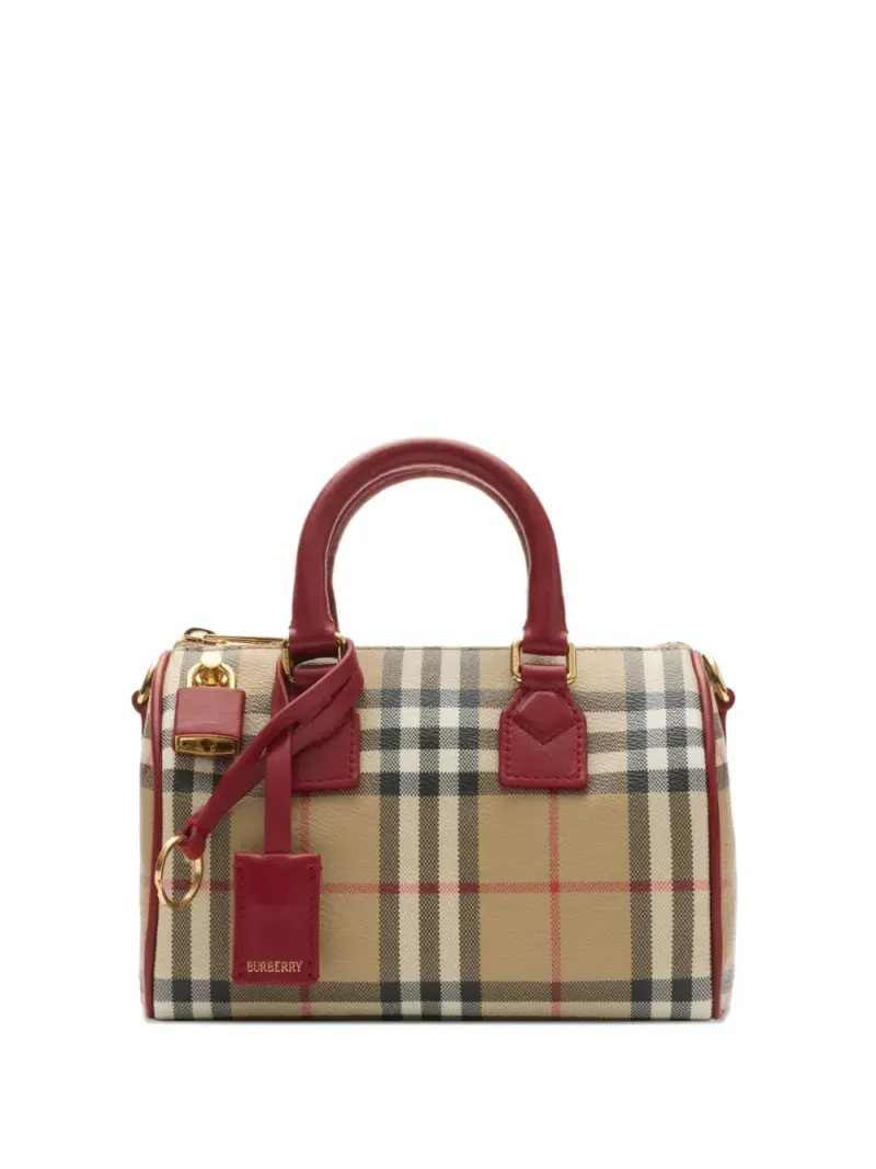 Burberry Mini-Tasche mit Bowling Check Mini in Nude