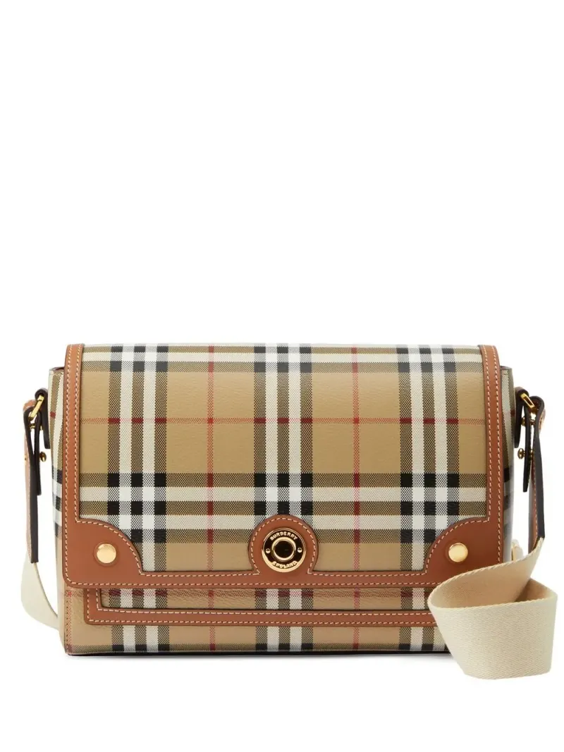 Burberry Note Umhängetasche mit Check in Braun
