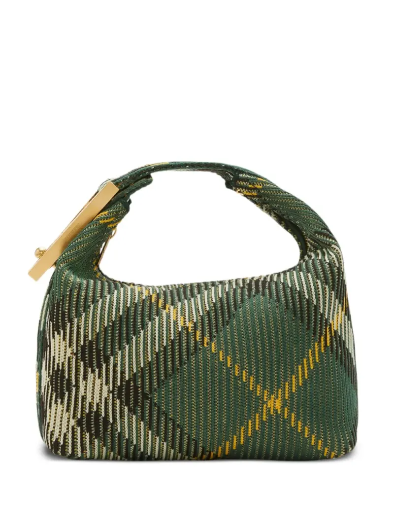Burberry Mittelgroße Peg Schultertasche mit Karomuster in Grün
