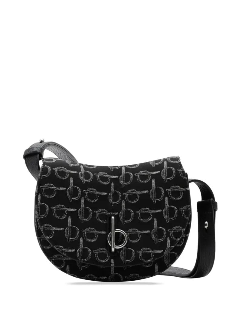 Burberry Mini Rocking Horse Umhängetasche mit b-Muster Mini in Schwarz