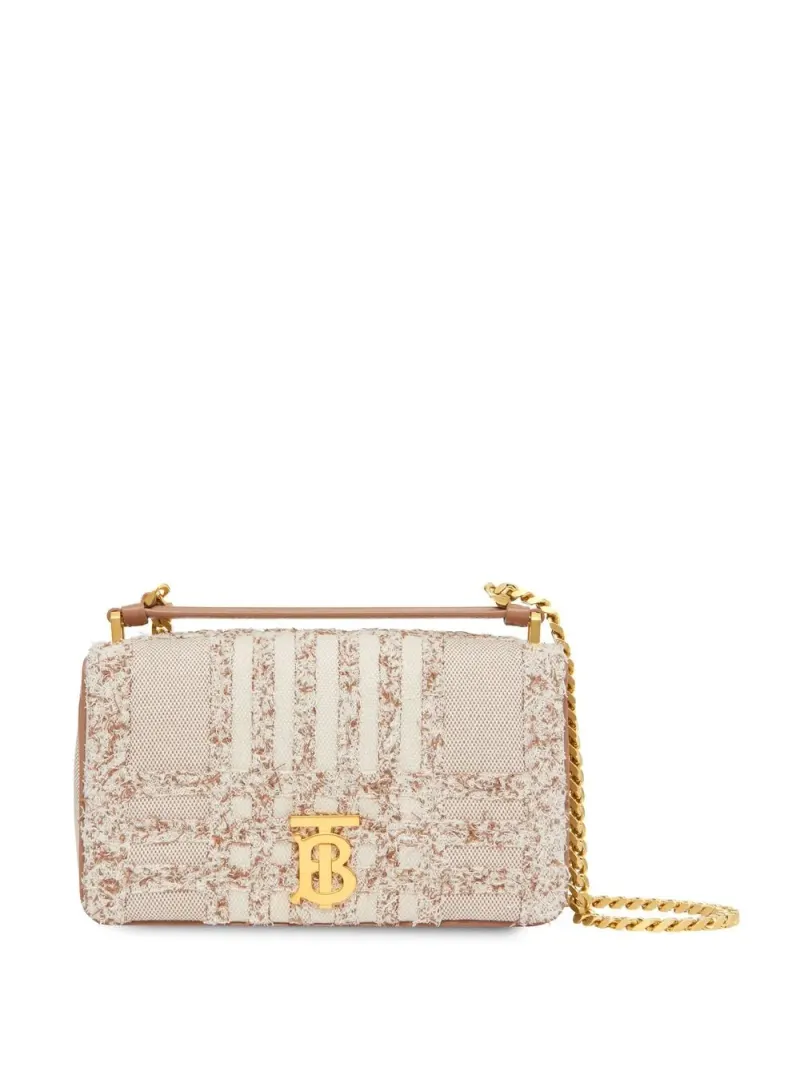 Burberry Satteltasche mit Logo-Schild in Nude
