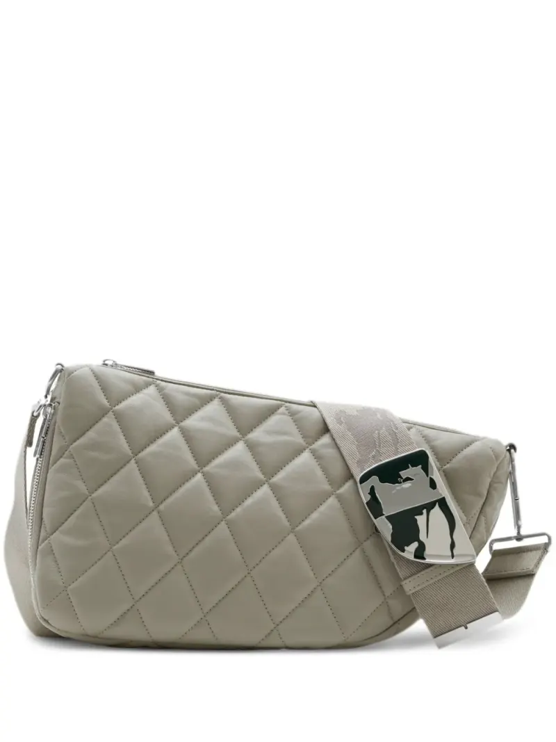 Burberry Shield Schultertasche mit Rautensteppung in Grau