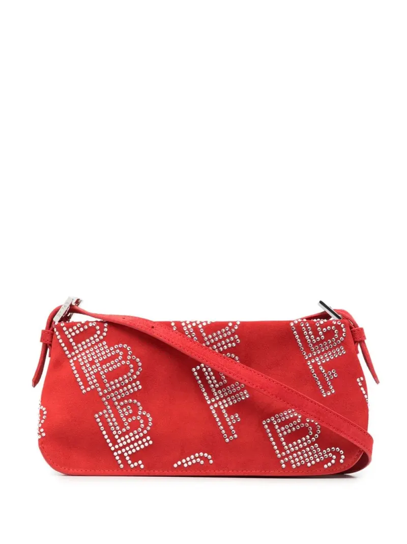By Far Schultertasche mit Kristallen in Rot