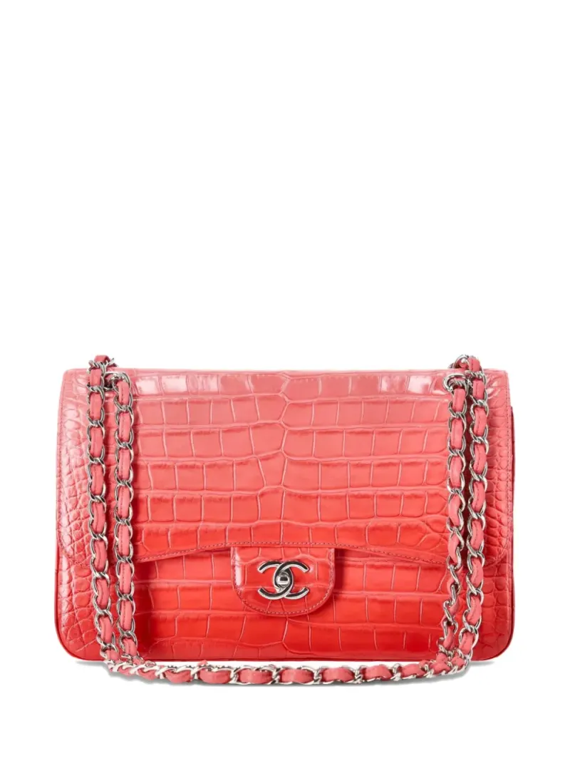 Chanel 2015-16 Jumbo Schultertasche mit Double Flap Jumbo in Rot