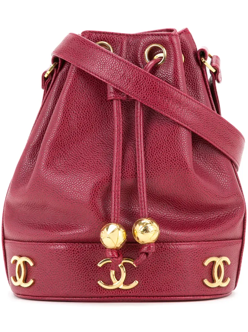 Chanel Beuteltasche aus Caviarleder in Rot Caviar-Leder