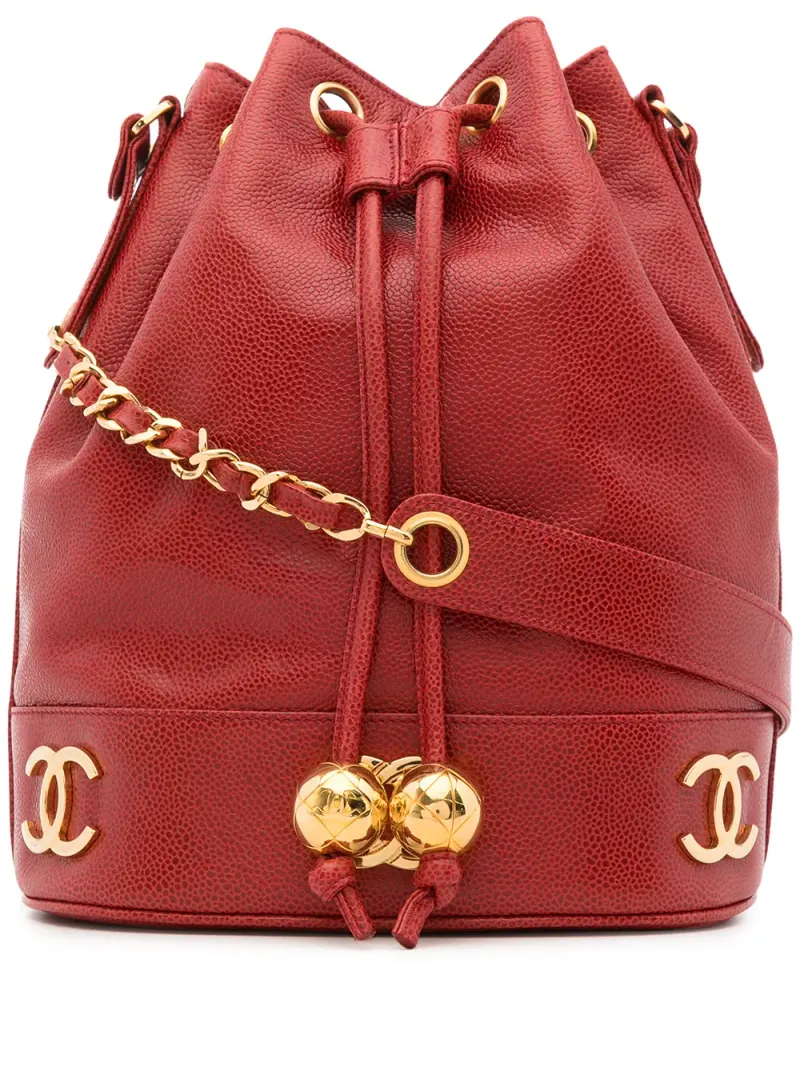 Chanel 1992 Beuteltasche mit CCs in Rot