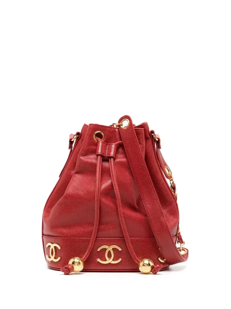 Chanel 1992 Beuteltasche mit CC in Rot