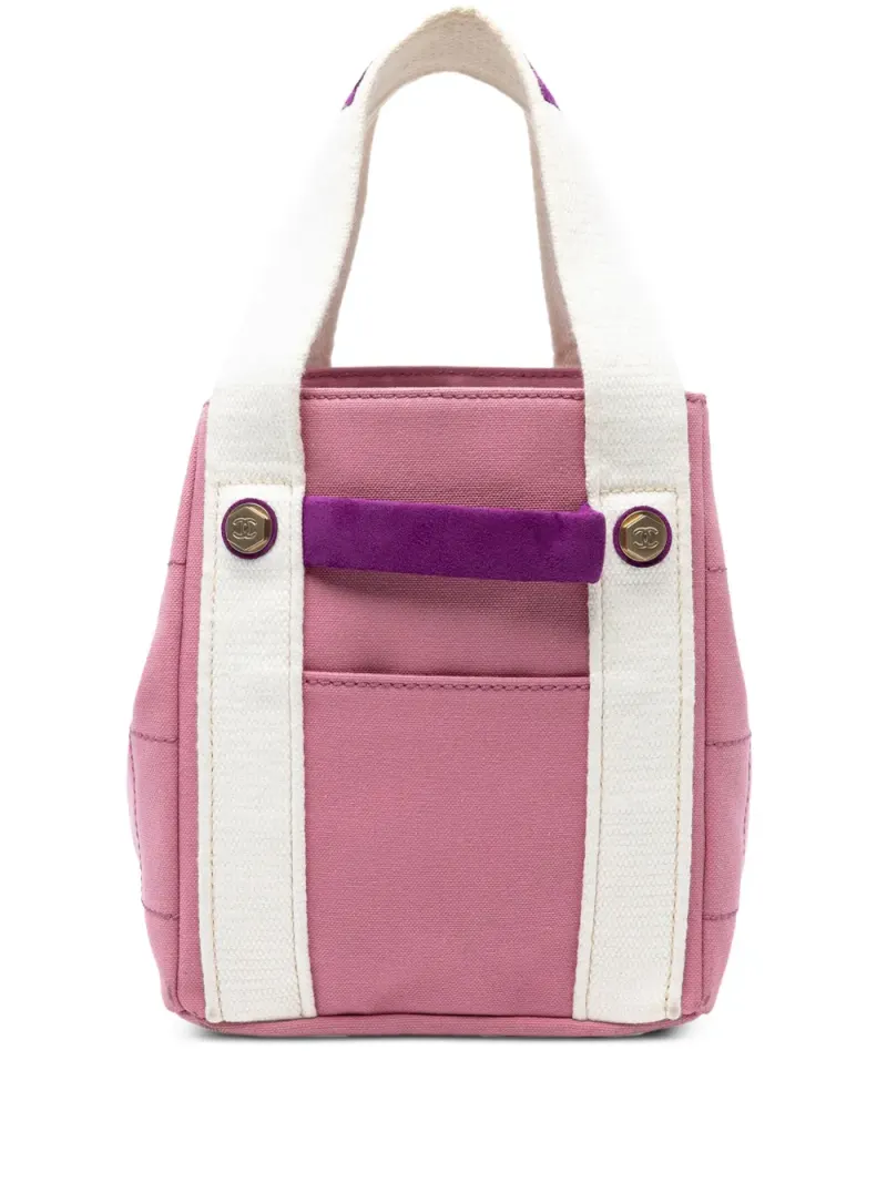 Chanel 2003-2004 Canvas-Tote Bag mit Ziernähten in Rosa