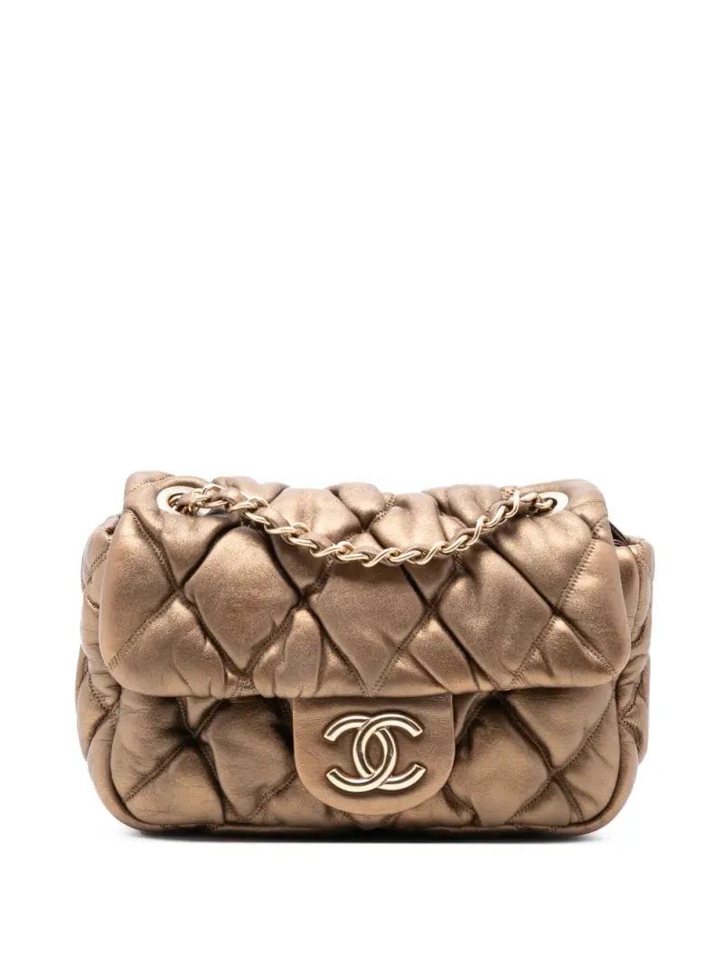 Chanel CC Bubble in Braun Lammleder-Leder – Pre-owned Taschen