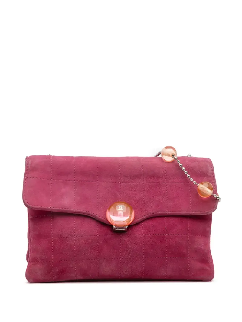 Chanel CC Choco Bar in Rosa Wildleder-Leder – Pre-owned Taschen