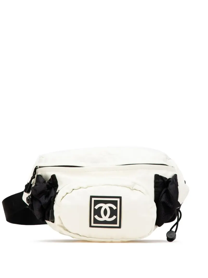 Chanel 2003-2004 CC Sports Line Nylon Gürteltasche in Schwarz