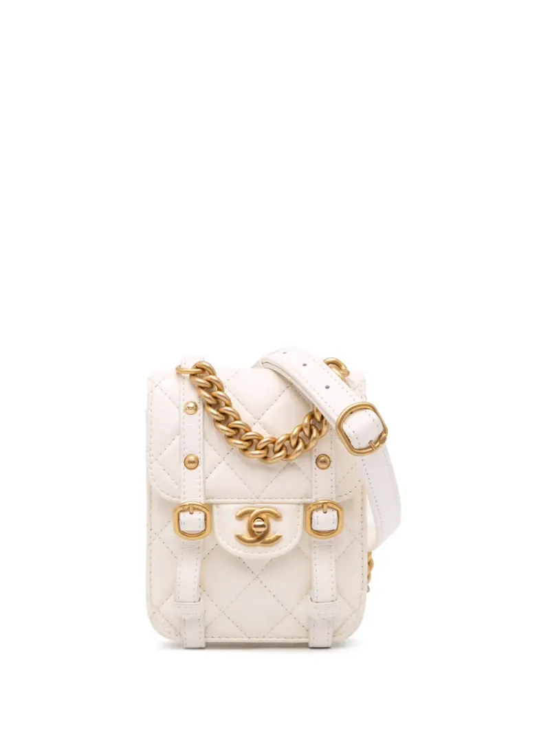 Chanel City School Flap Satchel-Tasche in Weiß Kalbsleder-Leder – Pre-owned Taschen