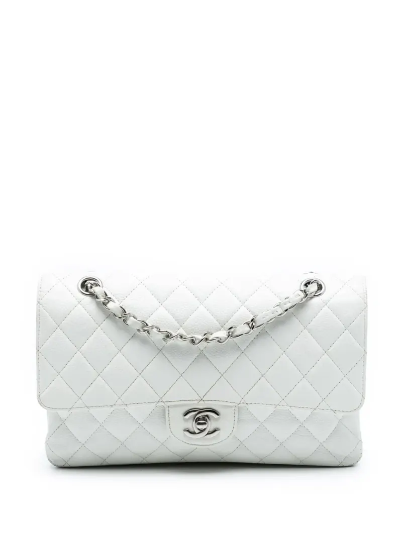 Chanel Classic Caviar Double Flap in Weiß Caviar-Leder – Pre-owned Taschen