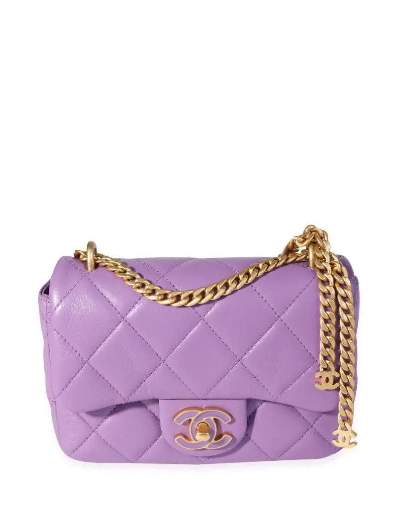 Chanel Mini Classic Flap Schultertasche Mini in Violett