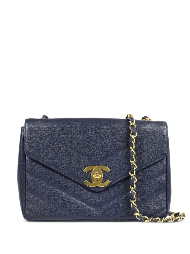 Chanel 1995 Classic Flap Schultertasche in Blau