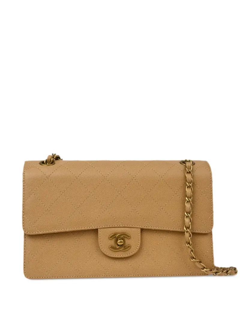 Chanel 1998 mittelgroße Classic Flap Schultertasche in Nude