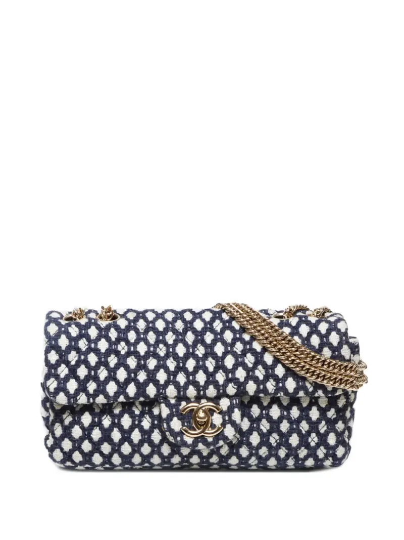Chanel 2008-2009 Classic Flap Schultertasche in Blau