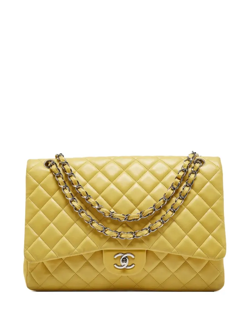 Chanel 2009-2010 Classic Flap Schultertasche in Gelb