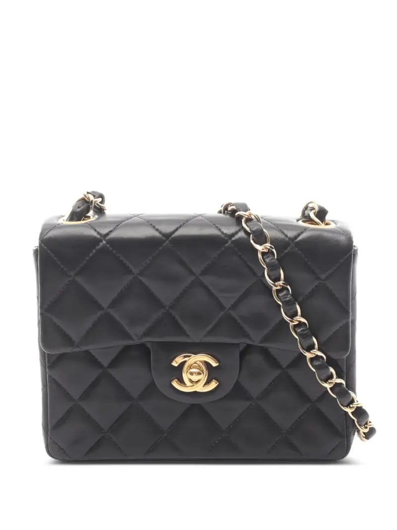 Chanel 2002-2003 mini Classic Flap Schultertasche in Schwarz