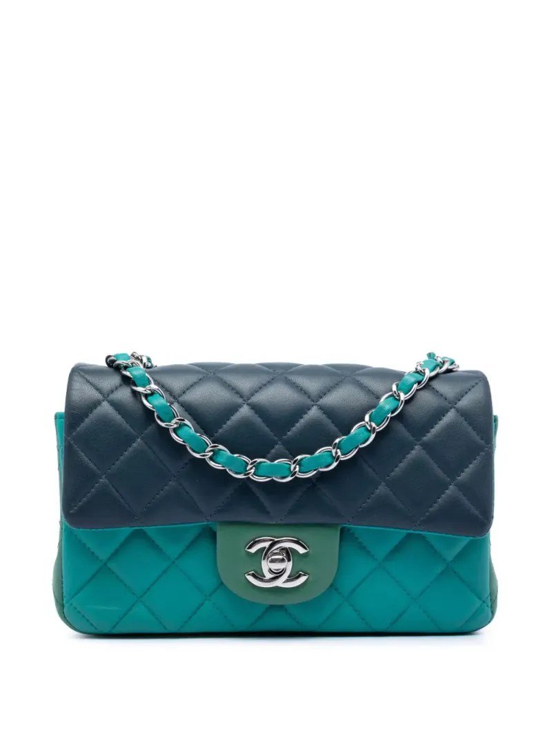 Chanel 2016-2017 mini Classic Flap Umhängetasche in Blau