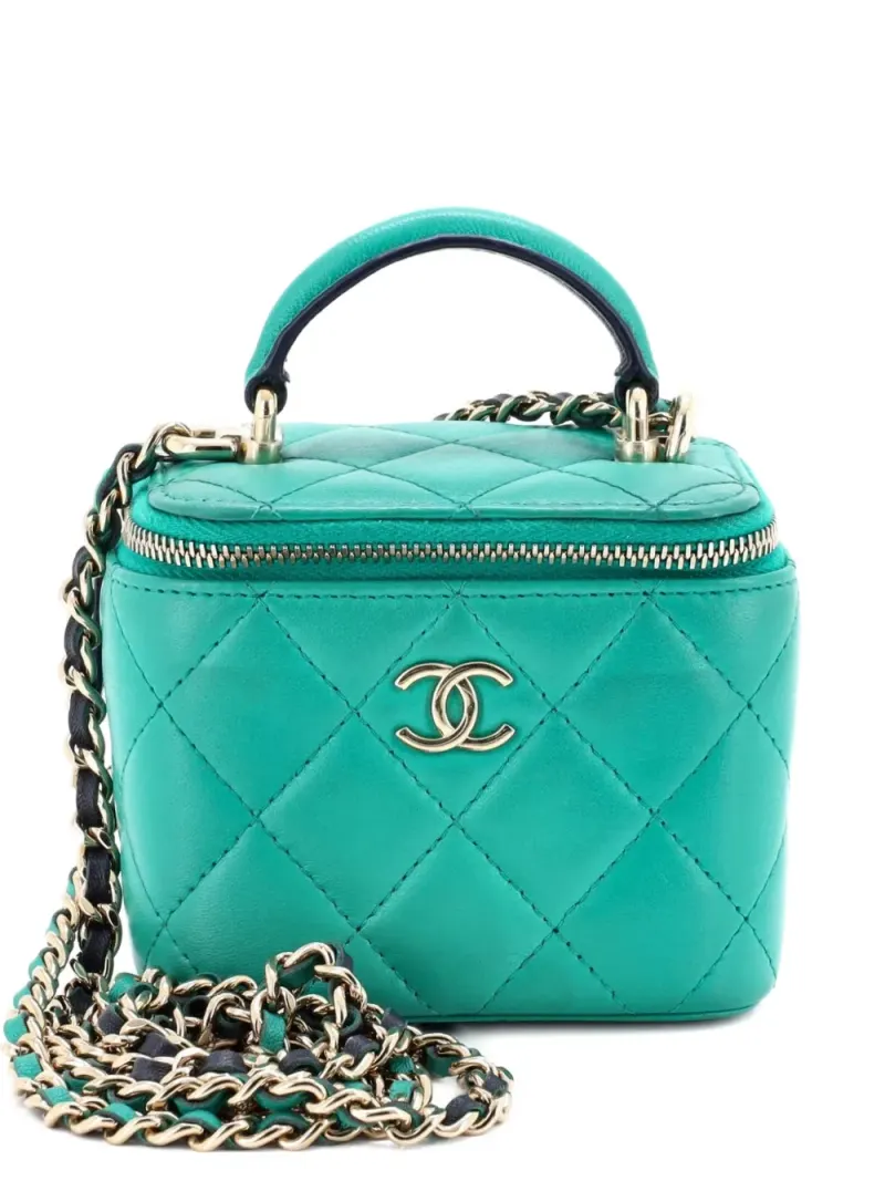 Chanel Classic Top Handle Mini in Blau – Pre-owned Taschen