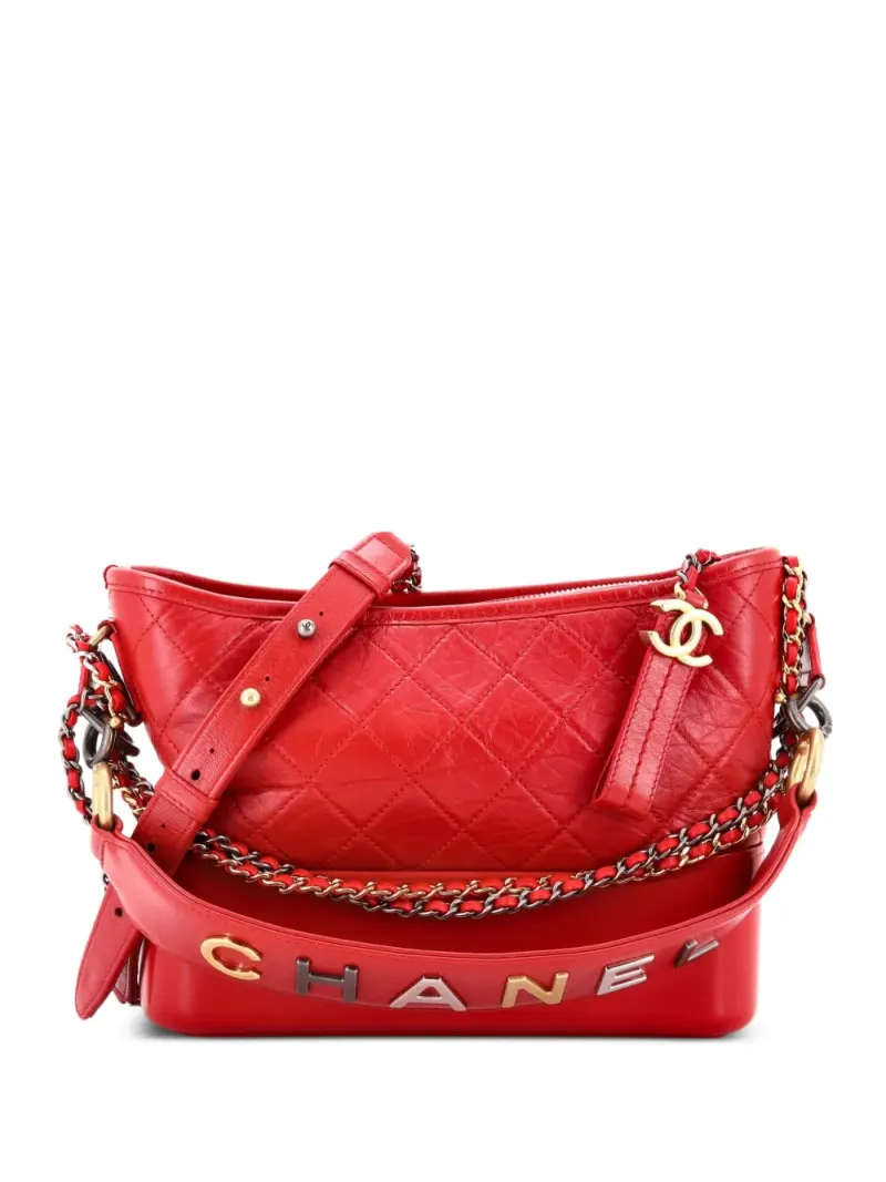 Chanel Mittelgroße Gabrielle mit Logo-Henkel in Rot