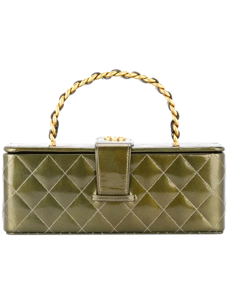 Chanel Gesteppte Kosmetiktasche in Grün